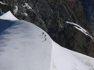 Mountaineers walking the precipice