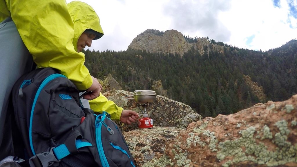 Firing up a brew on Eagle Peak USAFA Colorado