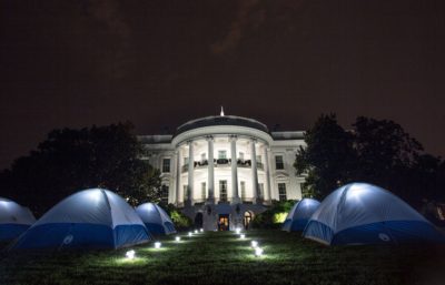 Camp on the WhiteHouse Lawn (photo credit Hipcamp)