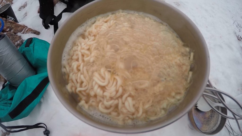 Ramen Noodles on the summit with the MSR Pocket Rocket stove